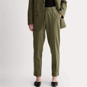 Everlane THE DREAM PANT Forest Green Pull On Trouser Pockets Organic Sz M
